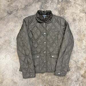 Eddie Bauer Women's S Sport Shop Quilted Field Jacket Brown/Olive Green